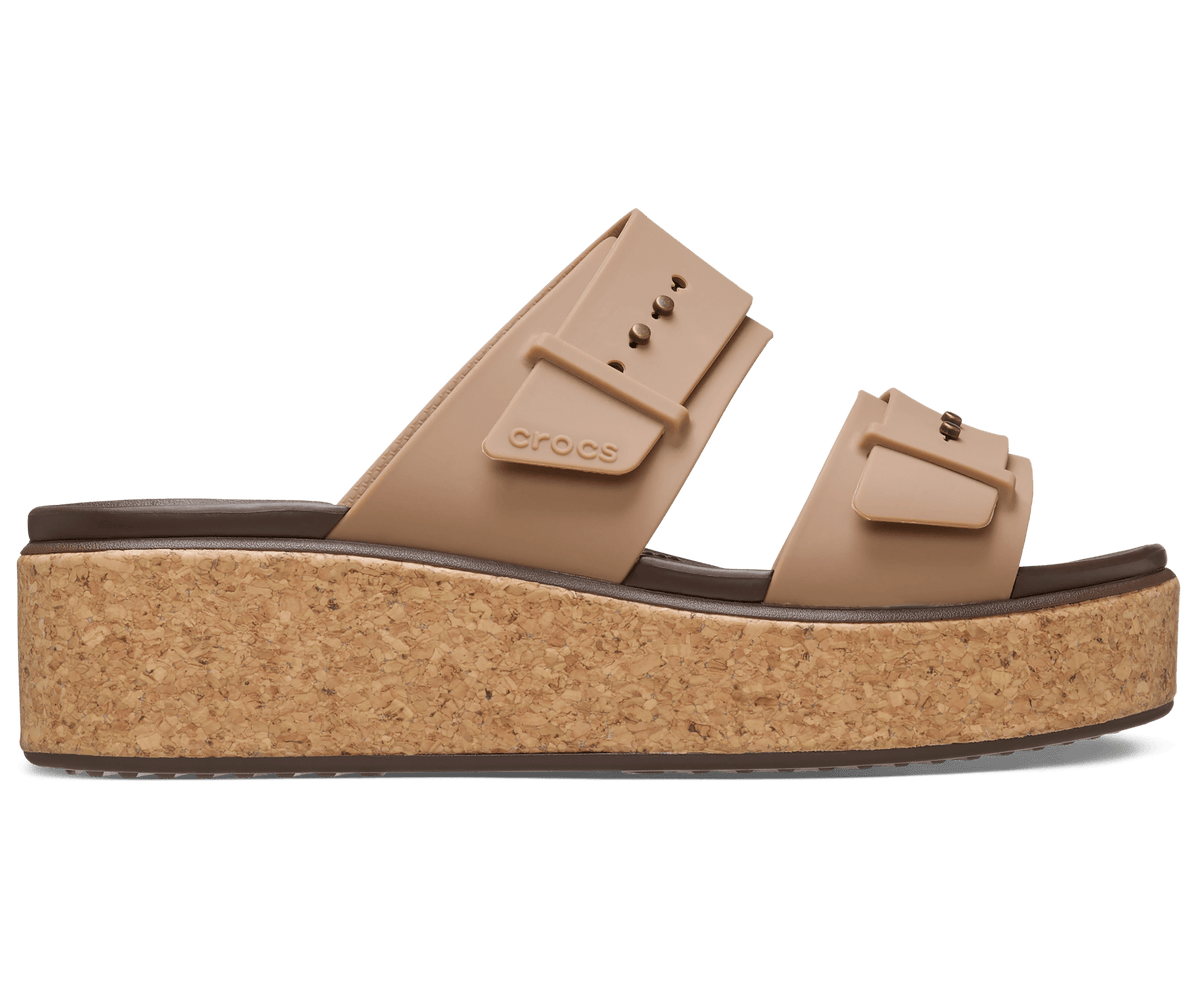 Crocs Brooklyn Buckle Low Wedge Cork Sandal – Women's