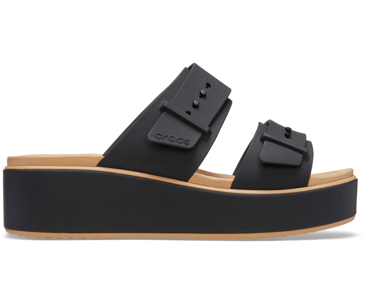 Crocs Brooklyn Buckle Low Wedge Matte Wrap Sandal – Women's